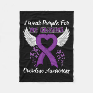 Support Overdose Awareness Month Costume Grandpa G Fleece Blanket