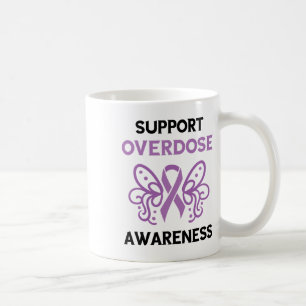 Support Overdose Purple Ribbon Overdose Awareness Coffee Mug