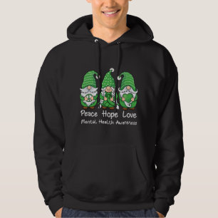 Support Peace hope love gnomes mental health Aware Hoodie