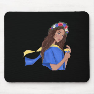 Support Peace In Ukraine Ukrainian Girl Heart Flow Mouse Mat