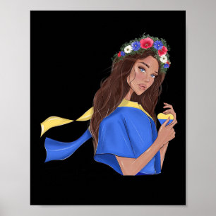 Support Peace In Ukraine Ukrainian Girl Heart Flow Poster