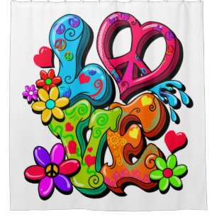 Support Peace Sign Anti-War Hippy Love Shower Curtain