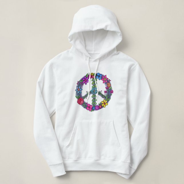 Support Peace Sign Anti-War Pray Hoodie (Design Front)