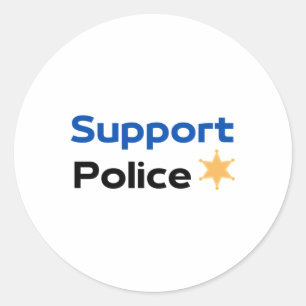 Support Police Sticker1  Classic Round Sticker
