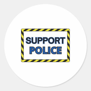 Support Police Sticker2  Classic Round Sticker