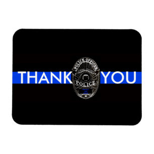 SUPPORT POLICE THANK YOU THIN BLUE LINE MAGNET
