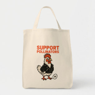 Support Polinators Cool Rooster in Leather Jacket  Tote Bag