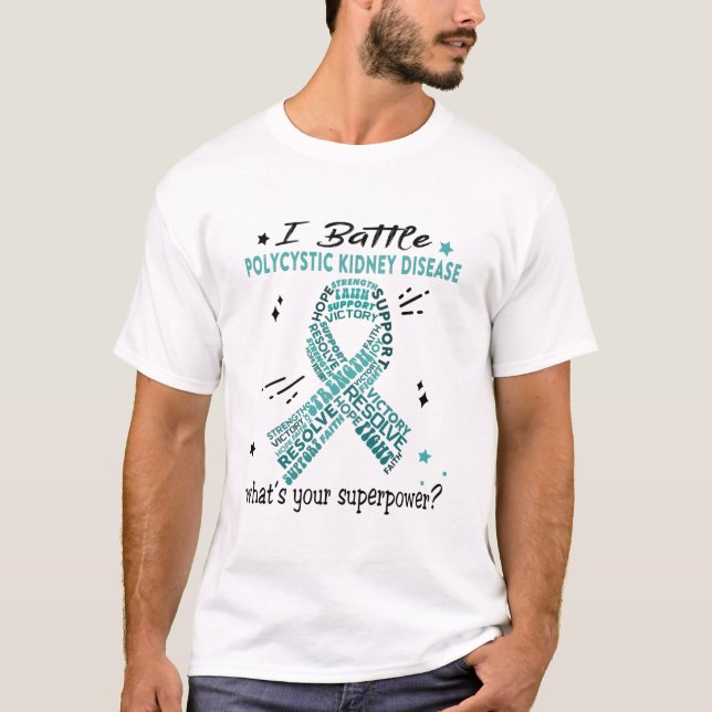 Support Polycystic Kidney Disease Warrior Gifts T-Shirt (Front)