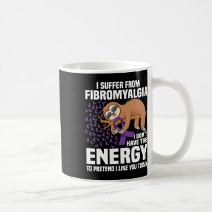 Support Purple Ribbon Warrior Fibromyalgia Awarene Coffee Mug