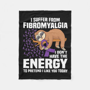 Support Purple Ribbon Warrior Fibromyalgia Awarene Fleece Blanket