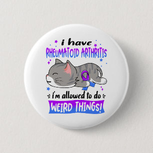 Support Rheumatoid Arthritis Awareness Ribbon Gift 6 Cm Round Badge