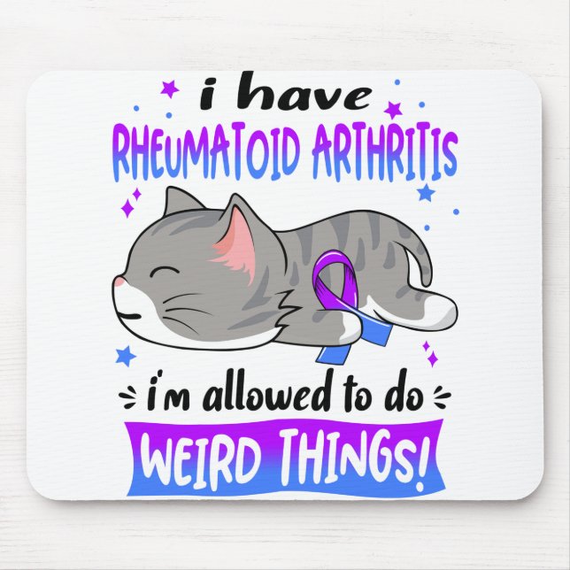 Support Rheumatoid Arthritis Awareness Ribbon Gift Mouse Mat (Front)