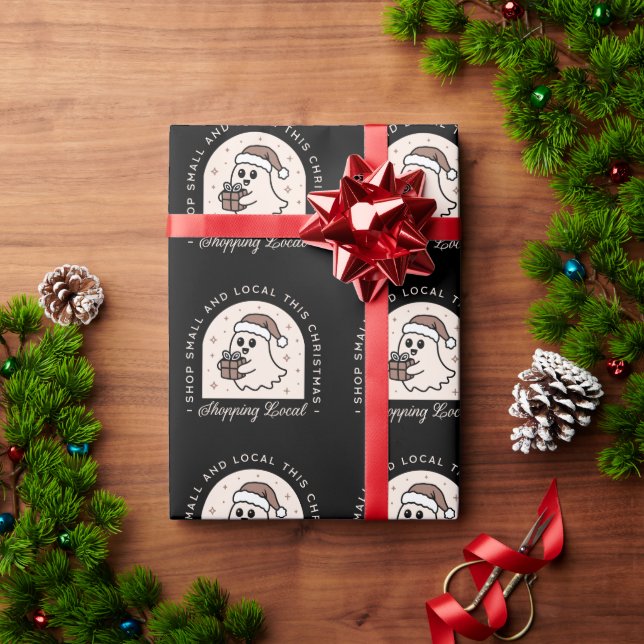 Support shop small local Christmas gift giving Wrapping Paper (Holiday Gift)