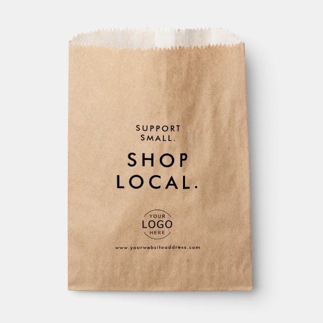 Support Small Shop Local Logo Company Swag Favour Bags (Front)