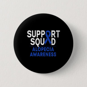 Support Squad Alopecia Awareness Blue AA Ribbon Wa 6 Cm Round Badge