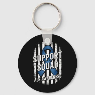 Support Squad Als Awareness Month Usa American Fla Key Ring