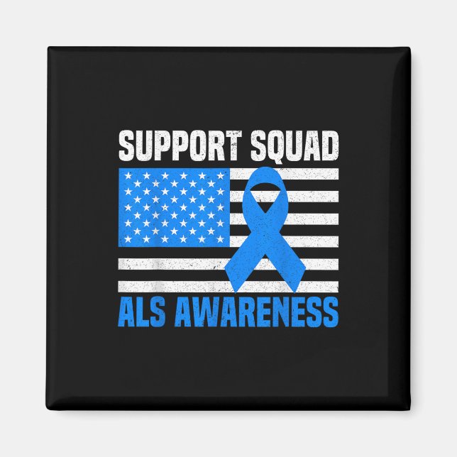 Support Squad Als Awareness Month Usa American Fla Magnet (Front)