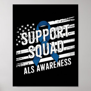 Support Squad Als Awareness Month Usa American Fla Poster