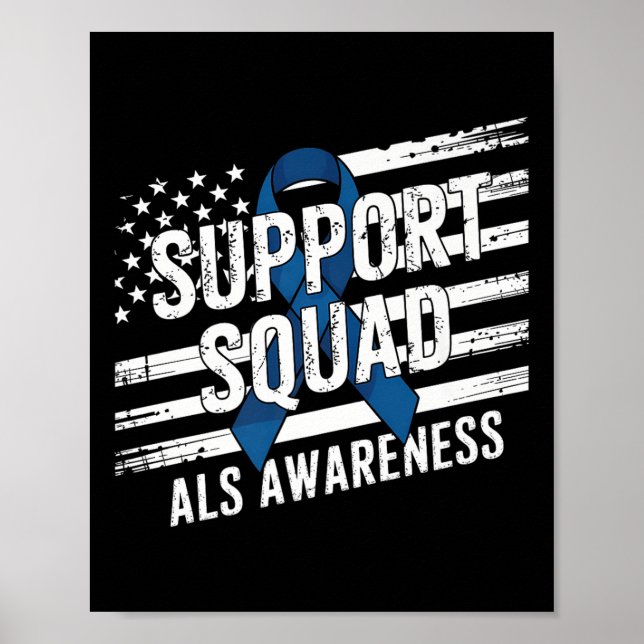 Support Squad Als Awareness Month Usa American Fla Poster (Front)