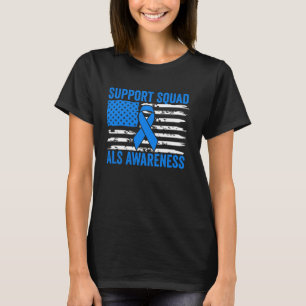 Support Squad ALS Awareness Month USA American Fla T-Shirt
