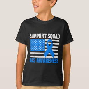 Support Squad Als Awareness Month Usa American Fla T-Shirt