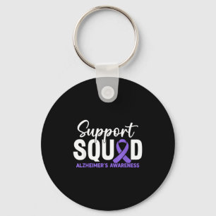 Support squad alzheimer’s awareness purple ribbon key ring