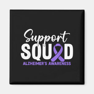 Support squad alzheimer’s awareness purple ribbon  magnet