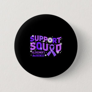 Support squad alzheimers awareness end purple 6 cm round badge