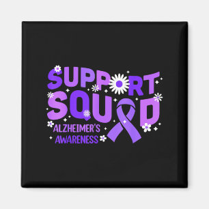 Support squad alzheimers awareness end purple magnet