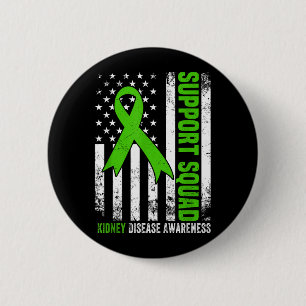 Support Squad American Flag Green Ribbon USA 6 Cm Round Badge