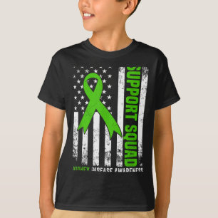 Support squad american flag green ribbon usa kidne T-Shirt