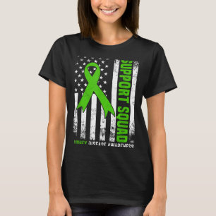 Support squad american flag green ribbon usa kidne T-Shirt