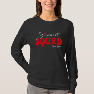 Support Squad Apert Syndrome Awareness Red Ribbon T-Shirt