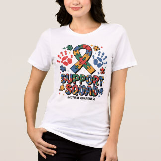 Support Squad Autism Awareness Autistic Boy Teens  Tri-Blend Shirt