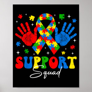 Support Squad Autism Awareness Autistic Men Women Poster