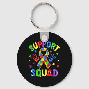 Support Squad Autism Awareness Family Outfits Men Key Ring