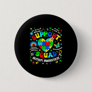 Support squad autism awareness puzzle autistic men 6 cm round badge