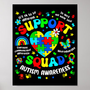 Support squad autism awareness puzzle autistic men poster