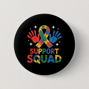 Support Squad Autism Awareness Ribbon 6 Cm Round Badge