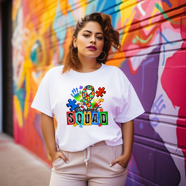 Support Squad Autism Awareness Ribbon T-shirt (Creator Uploaded)