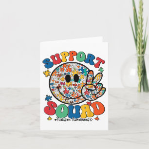 Support Squad Autism Awareness Smile Face Boys Gir Card