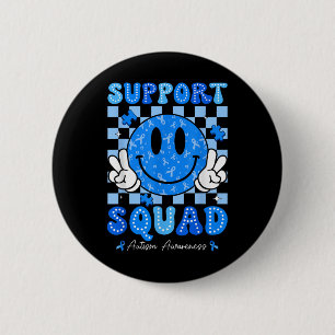 Support Squad Autism Awareness Smile Face Teacher 6 Cm Round Badge