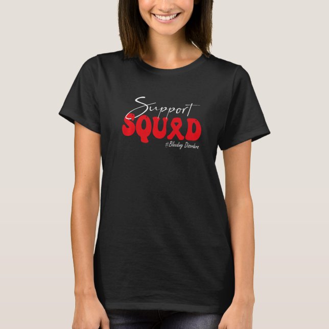Support Squad Bleeding Disorders Awareness Red Rib T-Shirt (Front)