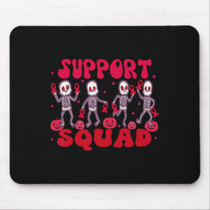 Support Squad Blood Cancer Halloween Red Ribbon Mouse Mat