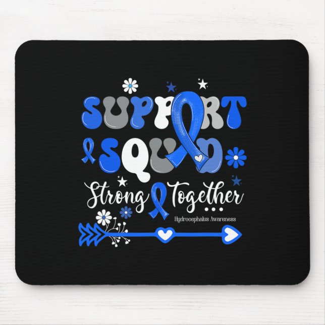 Support Squad Blue Ribbon Hydrocephalus Awareness  Mouse Mat (Front)