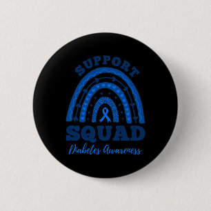 Support Squad Blue Ribbon T1d Type 1 Diabetes Awar 6 Cm Round Badge