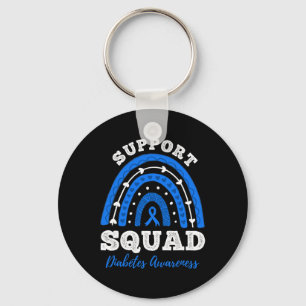 Support Squad Blue Ribbon T1d Type 1 Diabetes Awar Key Ring