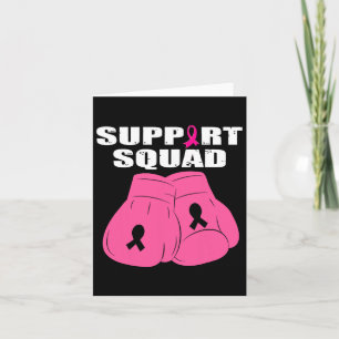 Support Squad Boxing Glove Pink Ribbon Breast Canc Card