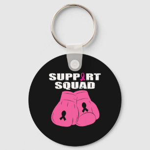 Support Squad Boxing Glove Pink Ribbon Breast Canc Key Ring