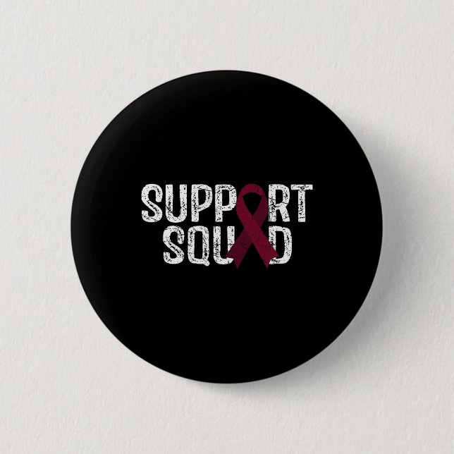 Support Squad Brain Aneurysm Awareness  6 Cm Round Badge (Front)